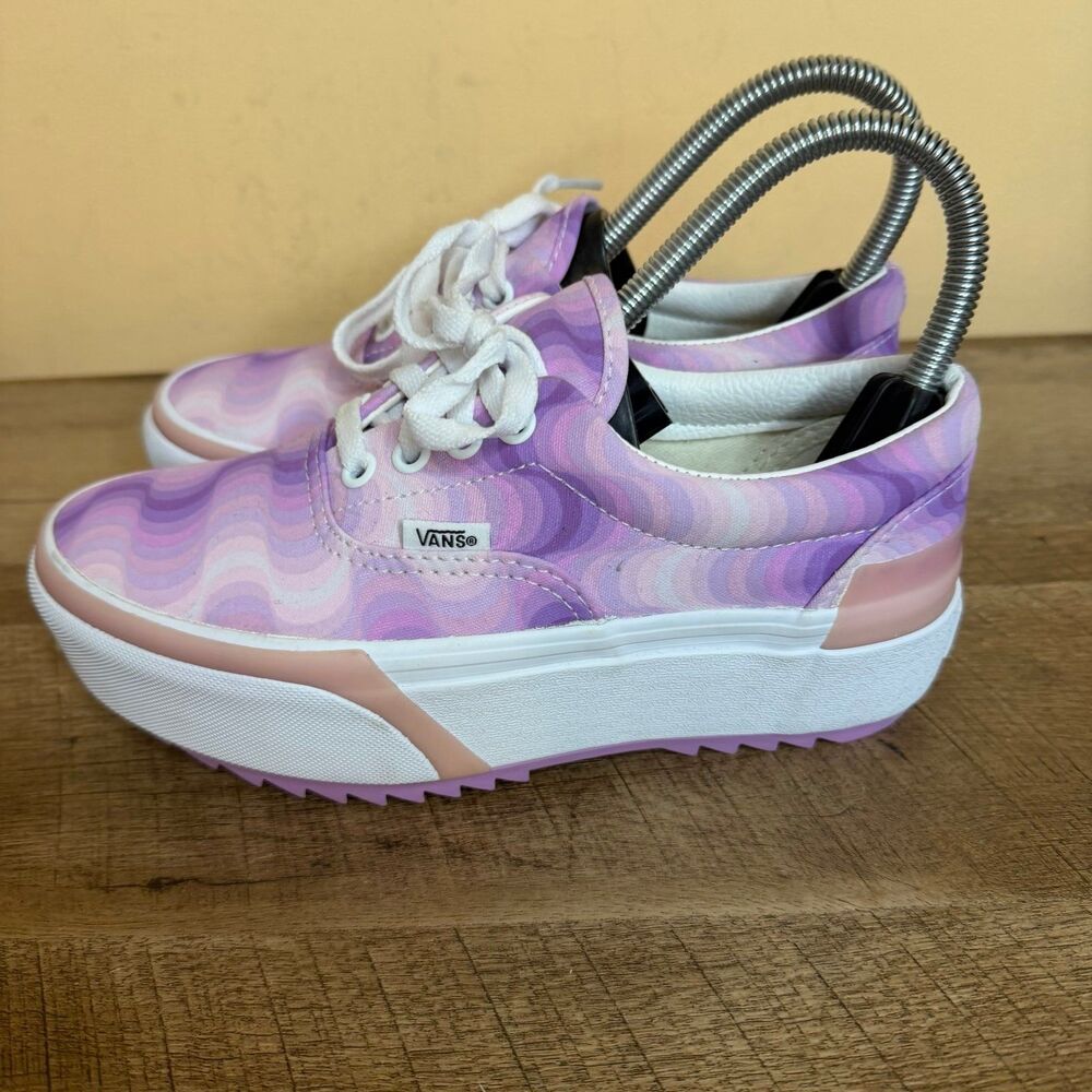 NEW Women’s 5 Vans Era Stacked Gradient Platform Sneakers shoes Pink Purple - Picture 5 of 8